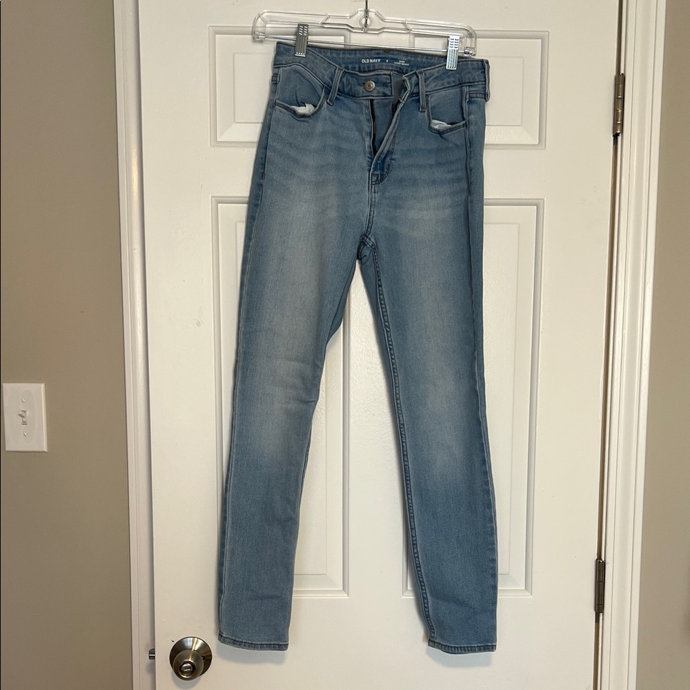 Old Navy Light Blue High-Rise Super-Skinny Jeans